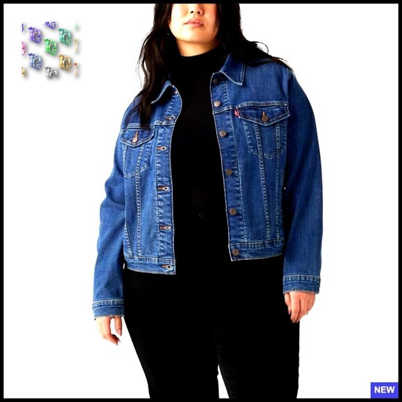 Jackets & Blazers - Classic Denim Trucker Jacket Premium Original Button Closure Standard Fit Chic